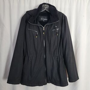 Weatherproof Jacket Coat Hooded Women's Medium Black lined Outdoor classic urban
